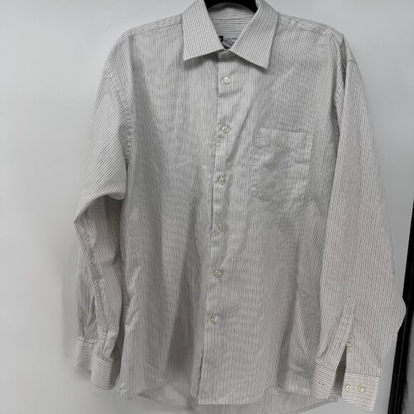 Bachrach Dress Shirt Mens Large Striped Long Sleeve - Picture 1 of 4